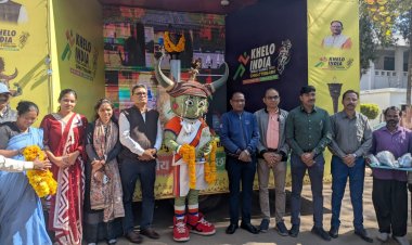 खेलो इंडिया ट्राइबल गेम्स 2026 की मशाल गौरव यात्रा का केसीजी जिले में भव्य स्वागत