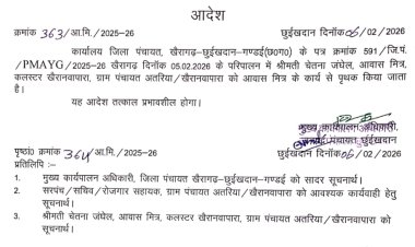 खबर का असर: पीएम आवास फर्जीवाडे पर कार्रवाई, आवास मित्र चेतना जंघेल कार्य से पृथक