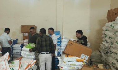 अवैध खाद-कीटनाशक भंडारण पर कृषि विभाग की कार्रवाई, गोदाम सील